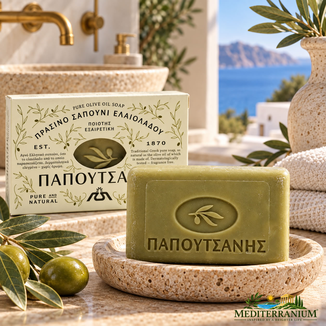 Papoutsanis Pure Olive Oil Soap 125g